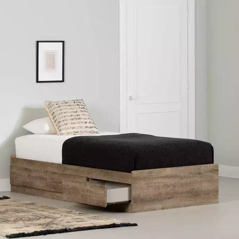 Commode double 6 tiroirs Reevo de South Shore, blanc pur : Ancrage anti-basculement, finition stratifiée, cadre en panneaux de particules, 51,25 po de largeur