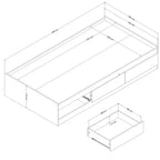 Commode double 6 tiroirs Reevo de South Shore, blanc pur : Ancrage anti-basculement, finition stratifiée, cadre en panneaux de particules, 51,25 po de largeur