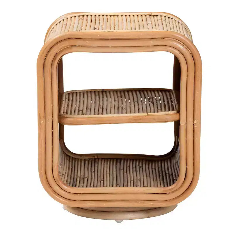 bali & pari Chevet en rotin naturel Bethari : Fait main, Piedestal, Aucun assemblage requis