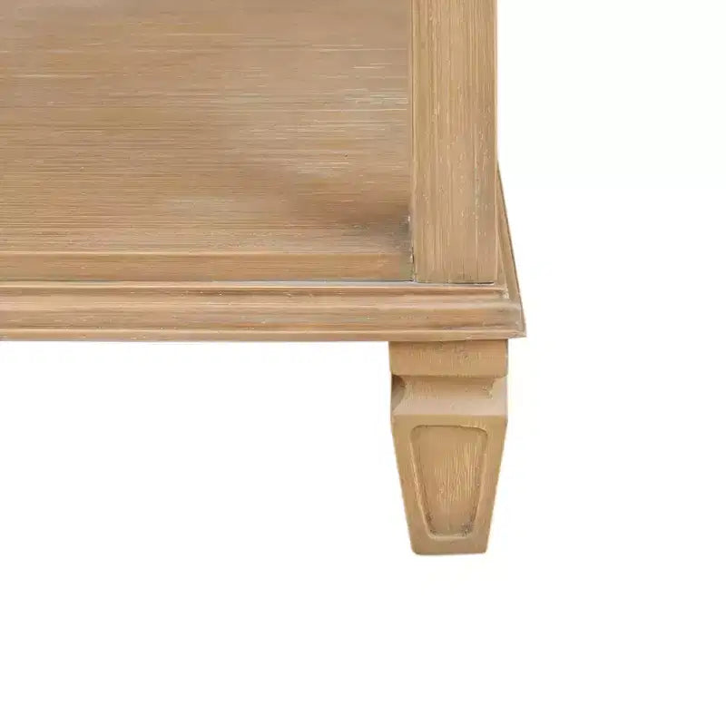 Table de chevet Victoria Natural : Madison Park, cadre en bois d'hévéa, surface en placage de bois, style de transition