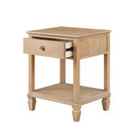 Table de chevet Victoria Natural : Madison Park, cadre en bois d'hévéa, surface en placage de bois, style de transition