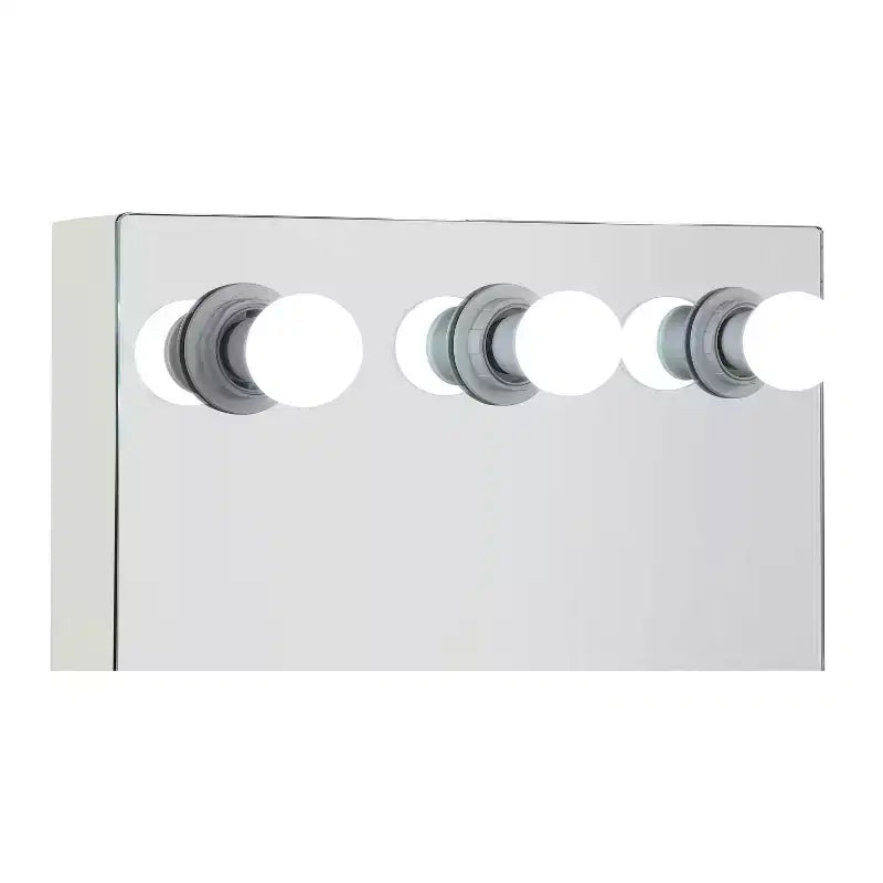 Coiffeuse Frosthaven avec miroir réglable, ensemble blanc lumineux, pour boutique 24h/24 et 7j/7, avec LED intégrées, design moderne, 1 tiroir de rangement