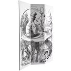 Séparateur de pièce en toile double face Alice au pays des merveilles de 71 po (blanc) - Oriental Furniture : Paravent pliable et ajustable
