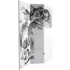 Séparateur de pièce en toile double face Alice au pays des merveilles de 71 po (blanc) - Oriental Furniture : Paravent pliable et ajustable