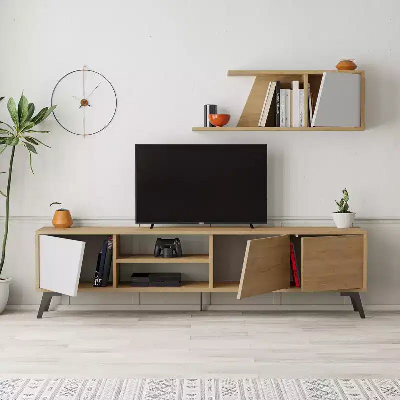 Meuble TV Niche pour TV jusqu'à 70" Chêne Clair