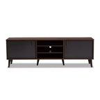 Samuel Finished TV Stand for TVs up to 55", Engineered Wood Walnut Brown/Dark Gray - Baxton Studio