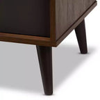 Meuble télé Samuel pour téléviseurs jusqu'à 55", en bois composite noyer/gris foncé - Baxton Studio