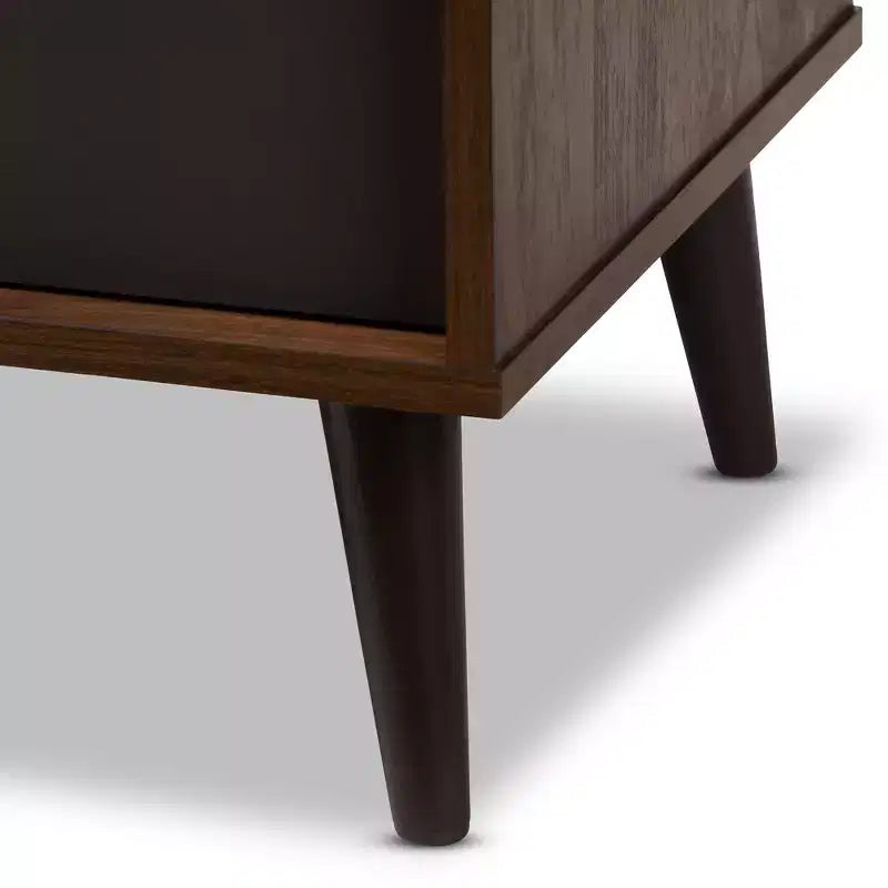 Meuble télé Samuel pour téléviseurs jusqu'à 55", en bois composite noyer/gris foncé - Baxton Studio