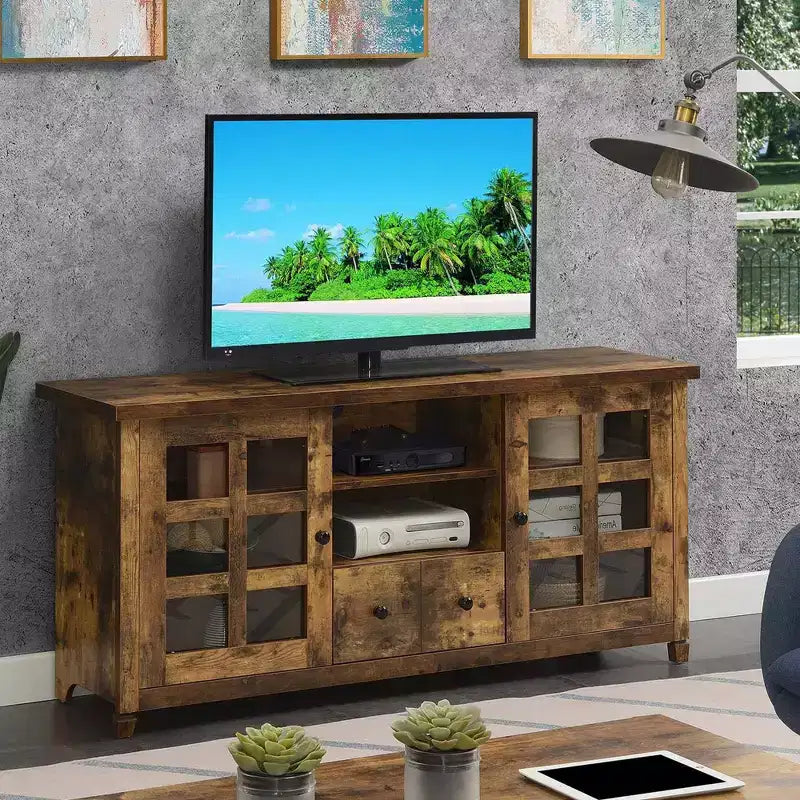 Meuble TV Newport Park Lane avec un tiroir, des armoires de rangement et des étagères pour téléviseurs jusqu'à 65 po Barnwood - Breighton Home: