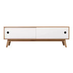 Abacus Storage TV Stand for TVs up to 67" Oak/White - Universal Expert: Sideboard with Cable Management