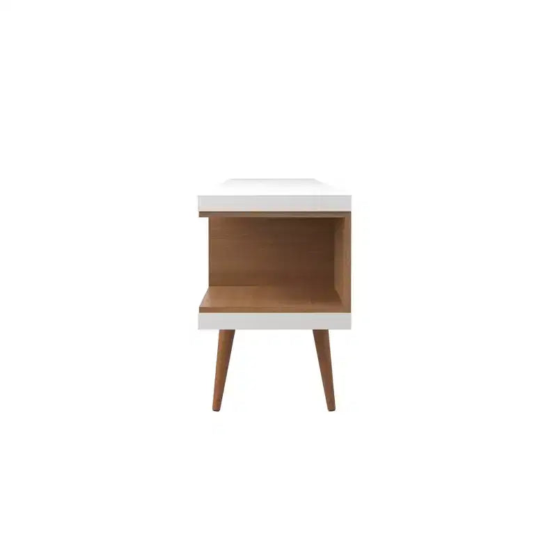 Meuble TV Utopia 70,47" pour téléviseurs jusqu'à 65" Blanc Brillant/Crème Érable - Manhattan Comfort : Console Moderne avec Rangement