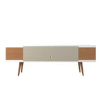 Meuble TV Utopia 70,47" pour téléviseurs jusqu'à 65" Blanc Brillant/Crème Érable - Manhattan Comfort : Console Moderne avec Rangement