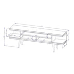 Meuble TV Utopia 70,47" pour téléviseurs jusqu'à 65" Blanc Brillant/Crème Érable - Manhattan Comfort : Console Moderne avec Rangement