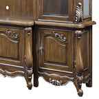 Meuble TV 121" Latisha Centres de divertissement chêne antique - Acme Furniture : cadre en bois, verre trempé, étagères fixes