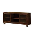 Meuble TV Dita 58 po pour téléviseurs jusqu'à 59 po Noyer - Acme Furniture : Portes en verre, Compartiments ouverts, Aucun assemblage requis
