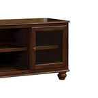 Meuble TV Dita 58 po pour téléviseurs jusqu'à 59 po Noyer - Acme Furniture : Portes en verre, Compartiments ouverts, Aucun assemblage requis