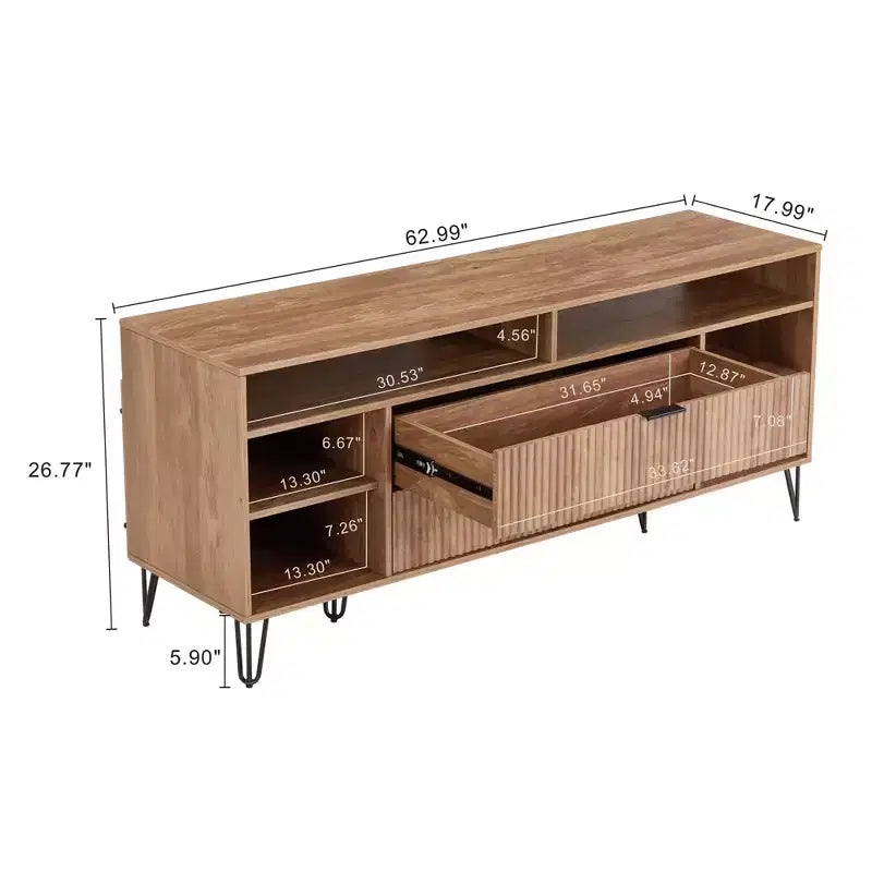 Meuble TV Dumbo Manhattan Comfort de 63 po pour téléviseurs jusqu'à 60 po, brun doré