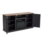 Meuble TV et cheminée électrique pour téléviseurs jusqu'à 60 po Gris - Essentiels pour la maison : Composite de bois MDF, Quincaillerie en nickel