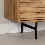 Meuble télé Mezzy de South Shore pour téléviseurs jusqu'à 75", chêne nordique : console média moderne avec rangement, panneaux de particules stratifiés