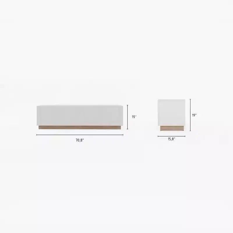 Meuble TV Nexera Nauraa pour téléviseurs jusqu'à 80", Blanc : Console moderne avec étagères réglables et gestion des câbles