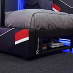 Lit Gamer Twin Orion Esports avec Support TV pour Téléviseurs jusqu'à 32" Noir/Rouge - X Rocker