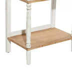 Étagère en pin style ferme blanche - Olivia & May : Bibliothèque à 4 niveaux, Organisateur de rangement haut