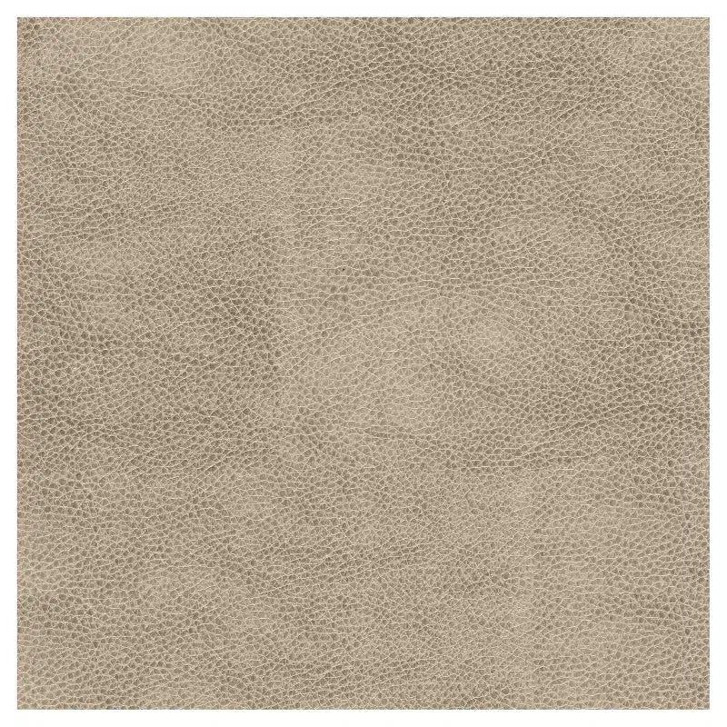 Pouffe de rangement rond en similicuir taupe - HomePop