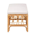 Banc en rotin Ibiza bali & pari blanc/miel clair : Fait main, coussin moelleux, aucun assemblage requis
