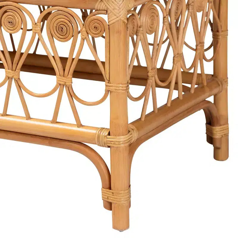 Banc en rotin Ibiza bali & pari blanc/miel clair : Fait main, coussin moelleux, aucun assemblage requis