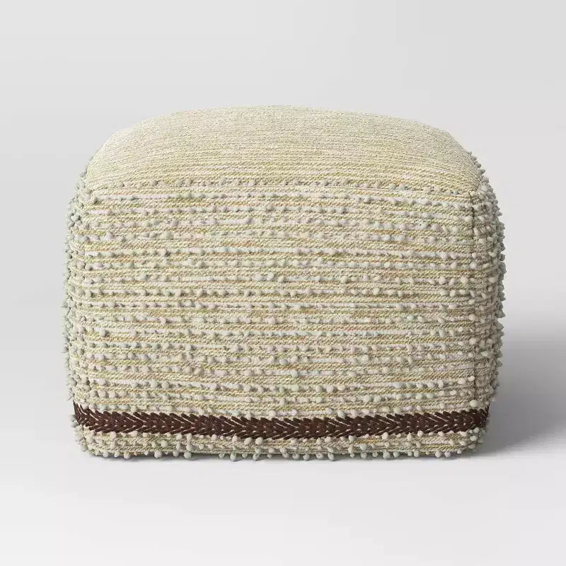 Pouf carré crème en bouclette Branchville – Threshold™