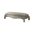 65" Versailes Fabric Bench Ivory/Bone White - Acme Furniture