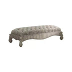 Banc en tissu 65" Versailes Ivoire/Blanc cassé - Acme Furniture