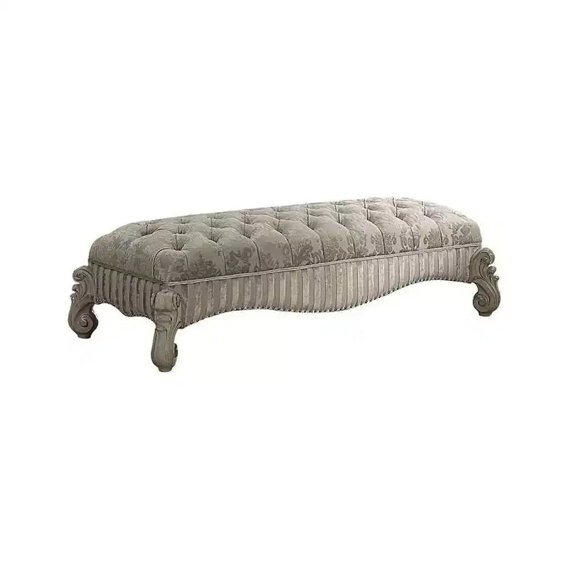 Banc en tissu 65" Versailes Ivoire/Blanc cassé - Acme Furniture