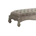 Banc en tissu 65" Versailes Ivoire/Blanc cassé - Acme Furniture