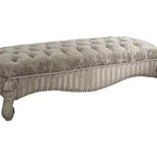 Banc en tissu 65" Versailes Ivoire/Blanc cassé - Acme Furniture