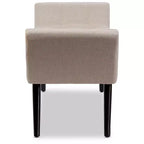 Banc Tamblin mi-siècle moderne rétro en tissu de lin capitonné - 127 cm - Beige - Baxton Studio : cadre en contreplaqué, revêtement en polyester
