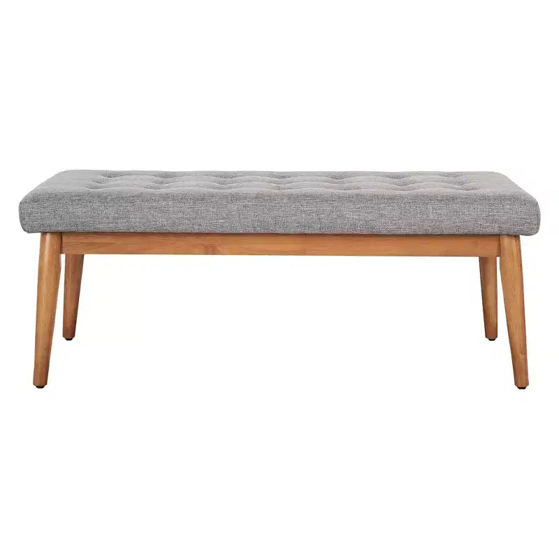 Banc rembourré Landon Acorn - Crosley : Modernisme du milieu du siècle, capitonné, cadre en bois d'hévéa, revêtement en lin, 2 places, capacité de 136 kg