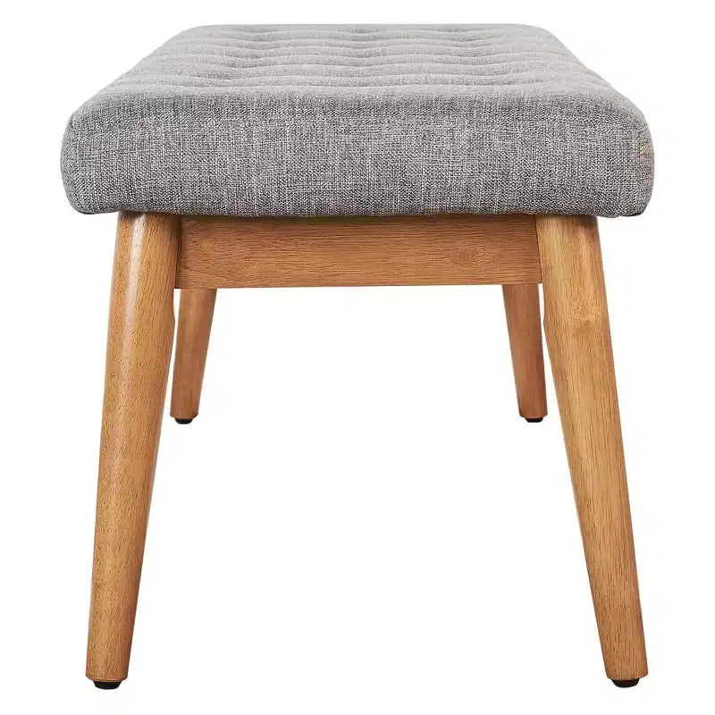 Banc rembourré Landon Acorn - Crosley : Modernisme du milieu du siècle, capitonné, cadre en bois d'hévéa, revêtement en lin, 2 places, capacité de 136 kg