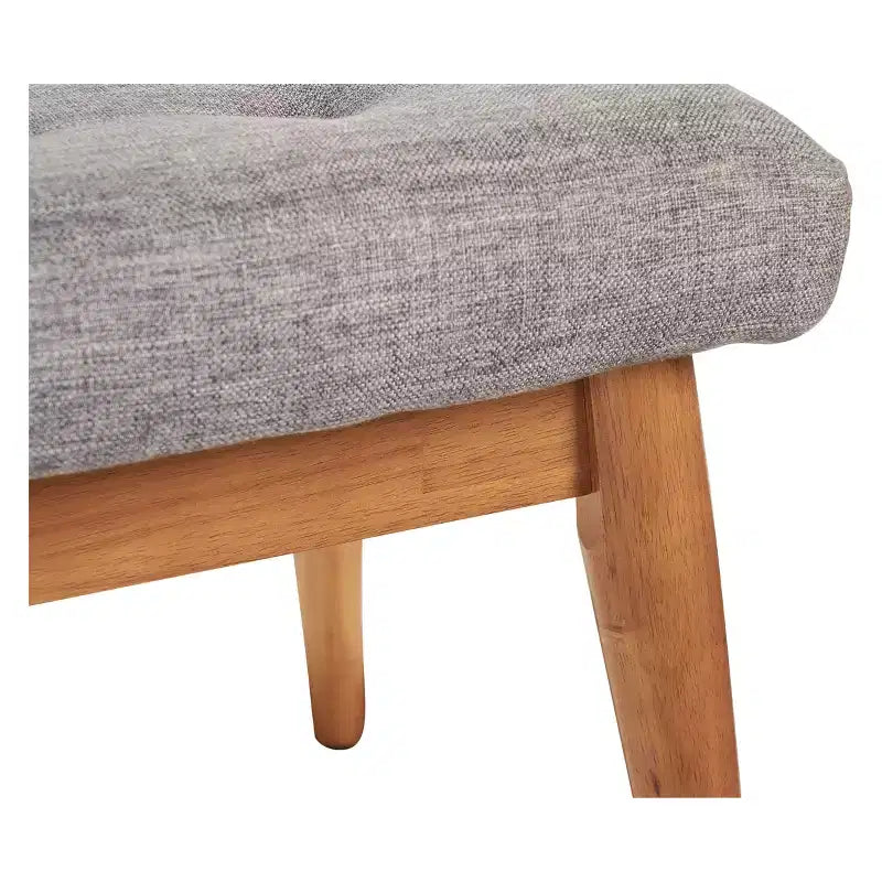 Banc rembourré Landon Acorn - Crosley : Modernisme du milieu du siècle, capitonné, cadre en bois d'hévéa, revêtement en lin, 2 places, capacité de 136 kg