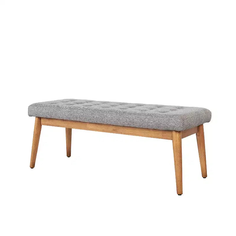 Banc rembourré Landon Acorn - Crosley : Modernisme du milieu du siècle, capitonné, cadre en bois d'hévéa, revêtement en lin, 2 places, capacité de 136 kg