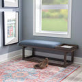 Lemire Modern Upholstered Storage Bench with Tray: Navy Blue, Wood Frame, Foam Fill, 300 lb Capacity, 52" Width