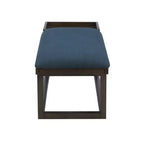 Banc de rangement rembourré moderne Lemire avec plateau : bleu marine, cadre en bois, remplissage en mousse, capacité de 136 kg, largeur de 132 cm