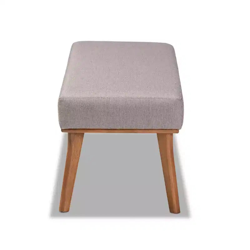 Banc de salle à manger moderne du milieu du siècle Odessa en tissu rembourré et bois Noyer/Marron - Baxton Studio : Sièges rectangulaires élégants pour 2 personnes