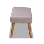 Banc de salle à manger moderne du milieu du siècle Odessa en tissu rembourré et bois Noyer/Marron - Baxton Studio : Sièges rectangulaires élégants pour 2 personnes