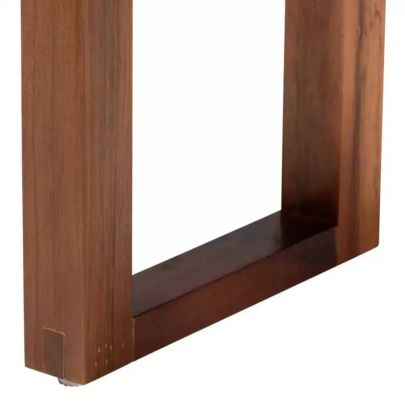 bali & pari Banc d'appoint Jerilyn bicolore en jonc de mer et bois d'acacia bleu marine/marron/marron naturel : style bohème, aucun assemblage requis
