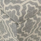 HomePop Pouf de rangement moyen Gris cendré géométrique : Repose-pieds rembourré avec pieds en bois d'hévéa