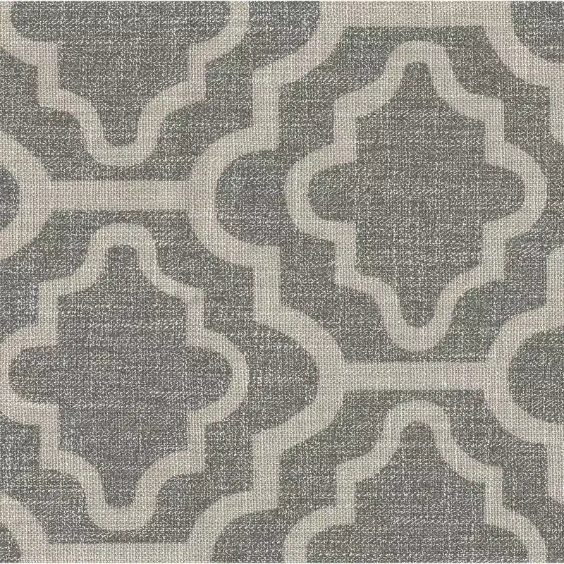 HomePop Pouf de rangement moyen Gris cendré géométrique : Repose-pieds rembourré avec pieds en bois d'hévéa