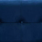 Parker Banc de rangement ottoman en velours et métal bleu/doré – Baxton Studio : Banc rectangulaire avec motif nœud