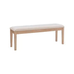 Banc Darden naturel - Powell : Structure en bois d'hévéa, banquette capitonnée pour entrée et ottoman, assise rembourrée