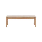 Banc Darden naturel - Powell : Structure en bois d'hévéa, banquette capitonnée pour entrée et ottoman, assise rembourrée